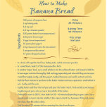 Toile Recette d'art de pain de banane<br><div class="desc">Décorez votre cuisine avec cette belle et délicieuse recette de pain à la banane sur toile. La recette est testée en cuisine et fait un bon pain à la banane.</div>