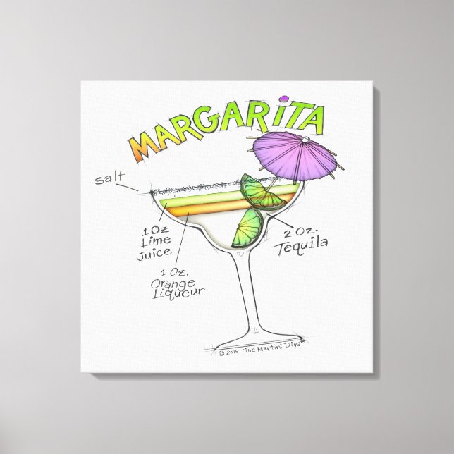 TOILE RECETTE DE MARGARITA ART COCKTAIL (Recto)