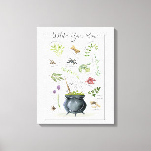 Toile Recette moderne Vintage de chaudron d'Halloween 1