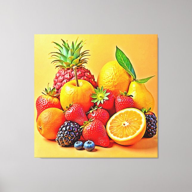 Toile Récolte de fruits vibrants : design de récolte fra (Recto)