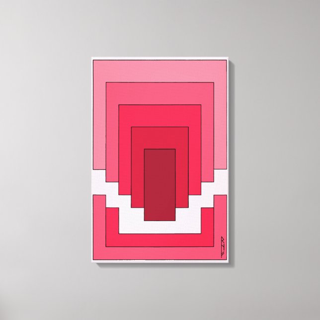 Toile Rectangle Abstrait en Rouge (Recto)