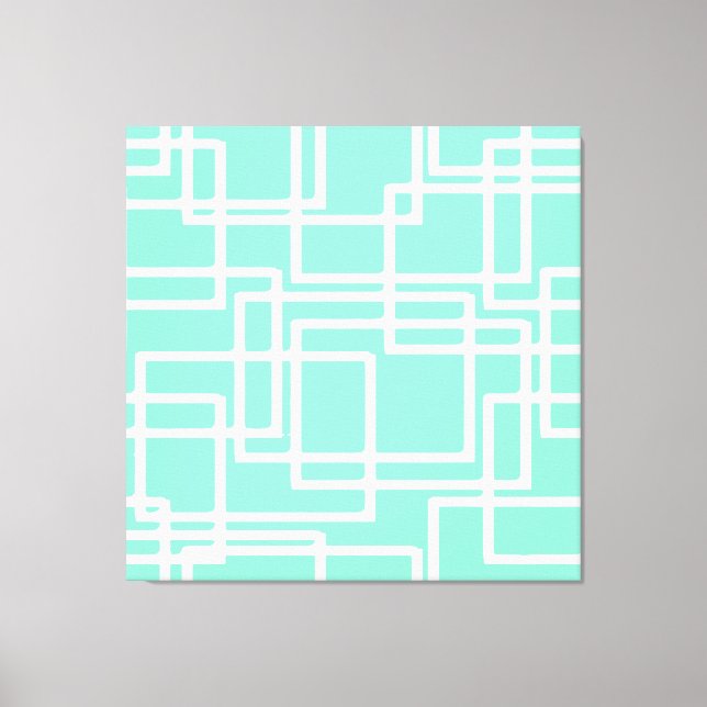 Toile Rectangles Modernes Rétro Sur Aqua Diluée (Recto)