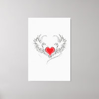 Red Angel Coeur avec ailes