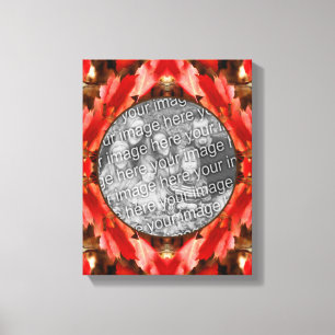 Toile Red Autumn Leaves Frame Créer votre propre photo
