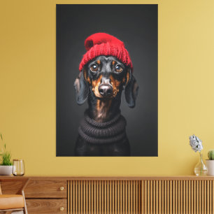 Toile Red Beanie Dachshund