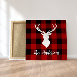 Toile Red Buffalo Plaid & Deer | Nom personnel Cadeau<br><div class="desc">Découvrez le charme rustique des grands espaces avec notre cadeau de nom personnalisé Red Buffalo Plaid & Deer! Que vous soyez en train de faire du shopping ou de chercher un cadeau bien pensé,  ce design apporte une touche de nature sauvage à toute occasion.</div>