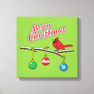 Toile Red Cardinal on Christmas