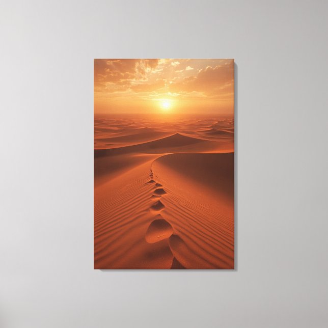 Toile Red Dune Horizon – Sunlit Desert Path Canvas Print (Recto)