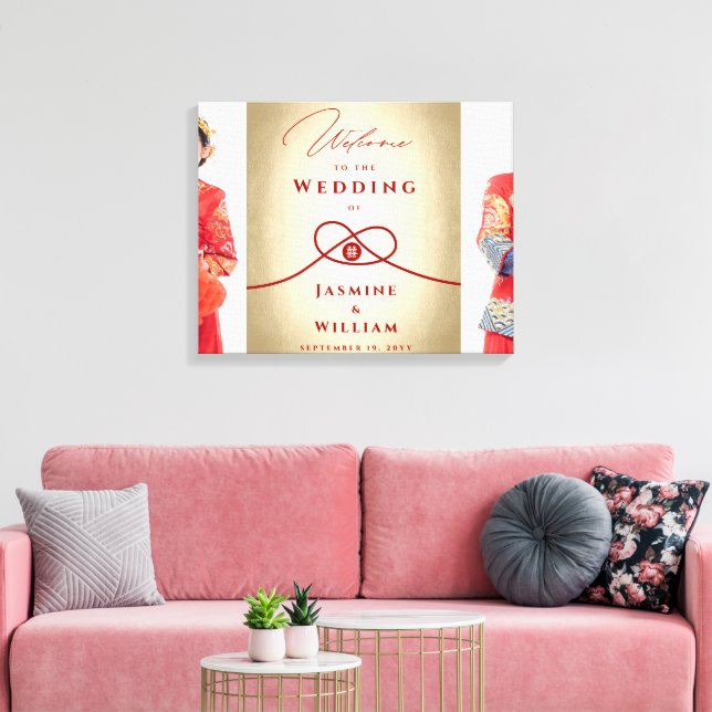 Toile Red Knot Union Double Bonheur Mariage chinois (Insitu(Salon))