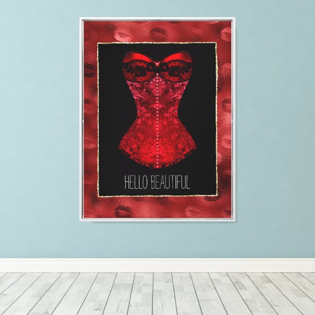 Toile Red Lips Corset (Insitu (Plancher de Bois))