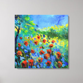 Toile red poppies