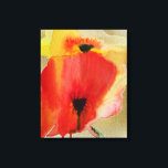 Toile Red Poppies art original<br><div class="desc">D'une aquarelle peinte de pavots rouges et jaunes aux couleurs vives. Ces fleurs vibrantes sont peintes dans un style fluide et libre pour créer un design floral moderne de ces beaux plantes botaniques floraux. Les pavots sont un symbole de la mémoire des soldats de la Première Guerre mondiale.</div>