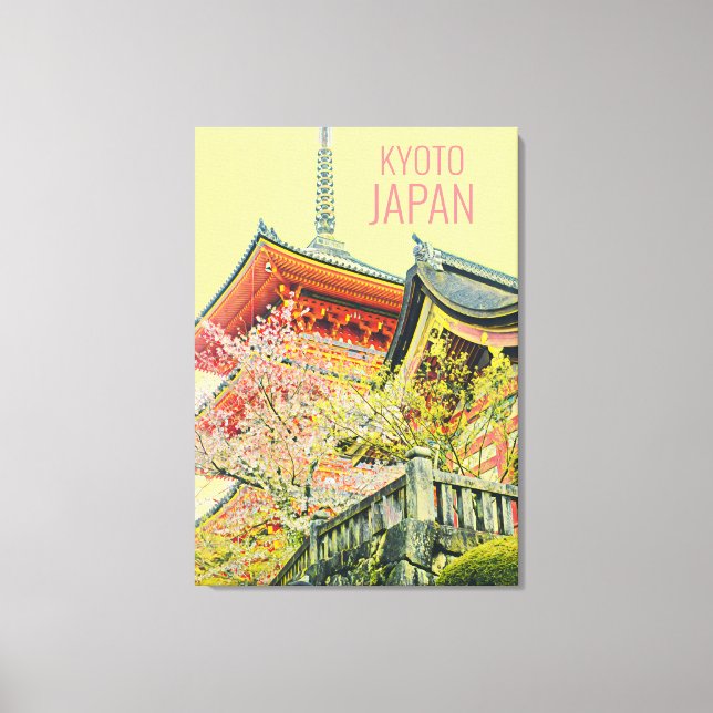 Toile Red Shrine cerisier poster de voyage Japon (Recto)