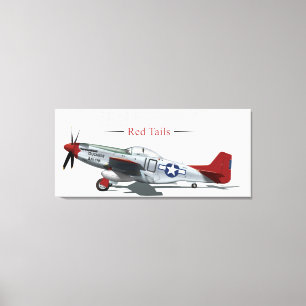 Toile Red Tail P-51 Mustang des aviateurs de Tuskegee