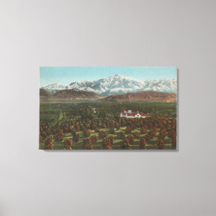 Toile Redlands, CA - montagne et scène de verger