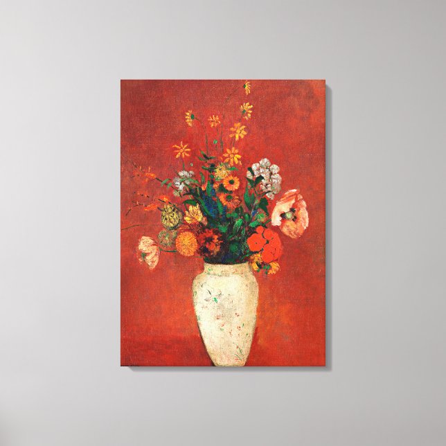 Toile Redon - Bouquet dans un vase chinois (Recto)