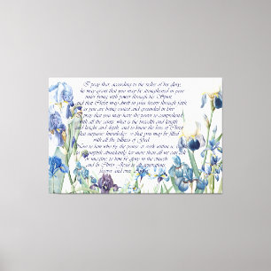 Toile Redoute Iris Fleurs Ephésiens 3 Bible Imprimer