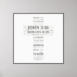 Toile Référence de verset biblique Croix Murale Art
