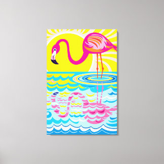 Toile Reflet de flamant rose