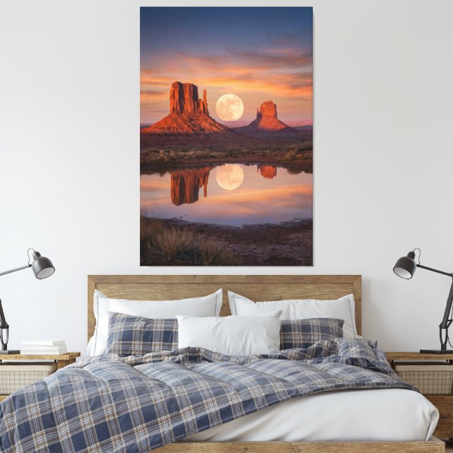 Toile Reflet de la Super Lune dans la Vallée des Monumen (Insitu(Chambre))