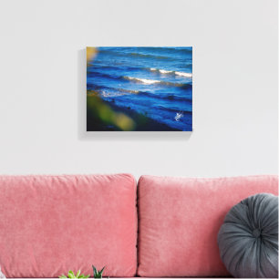 Toile Reflets bleus sur le front de mer de Langley