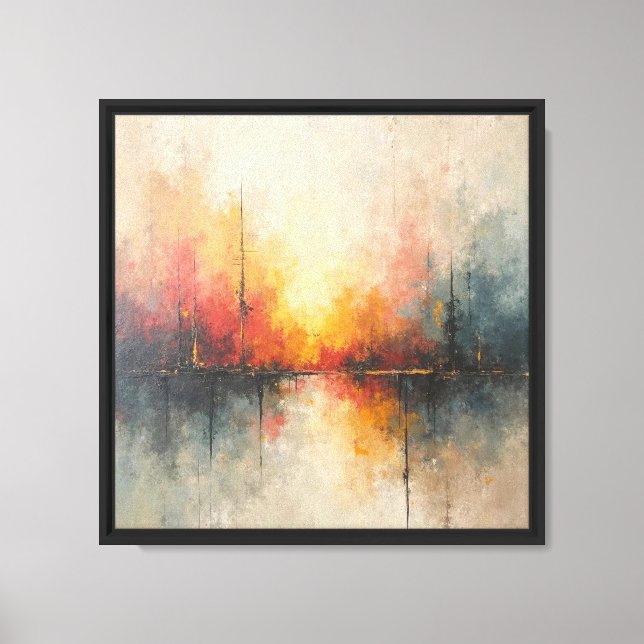 Toile Réflexion Abstraite du coucher de soleil (Recto)