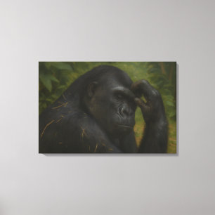 Toile Réflexion de Gorilla - Portrait réfléchi de la fau