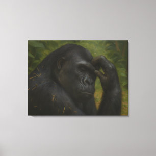 Toile Réflexion de Gorilla - Portrait réfléchi de la fau