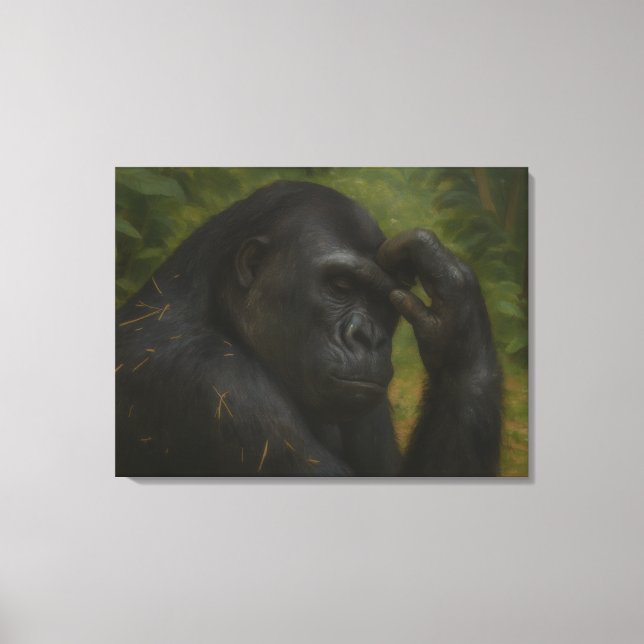 Toile Réflexion de Gorilla - Portrait réfléchi de la fau (Recto)