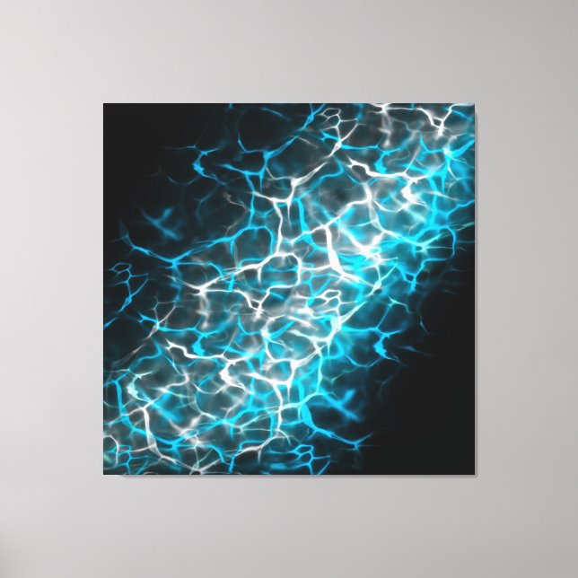 Toile Réflexion de l'eau de la foudre bleue et blanche (Recto)