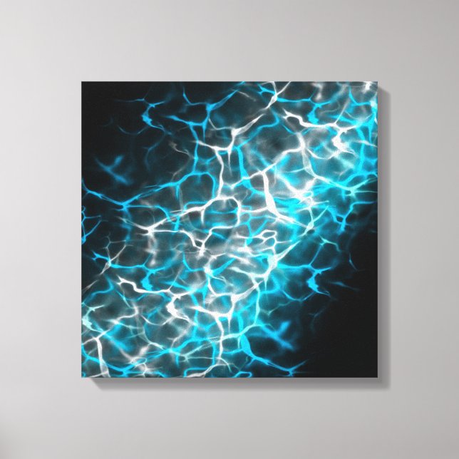 Toile Réflexion de l'eau de la foudre bleue et blanche (Recto)