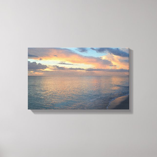 Toile Réflexions Du Coucher Du Soleil Sur L'Eau (Recto)