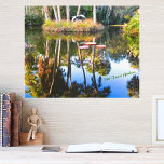 Toile Réflexions : Palmiers dans le parc Pond Bok Tower<br><div class="desc">L'étonnante photo sur cette toile enveloppée est intitulée "Réflexions : Palmiers dans l'étang." Le paysage pittoresque a été capturé dans l'un des sites les plus photographiés du centre de la Floride - Bok Tower Gardens. Les magnifiques jardins botaniques du lac de Galles, en Floride, sont un lieu historique national. L'objectif...</div>
