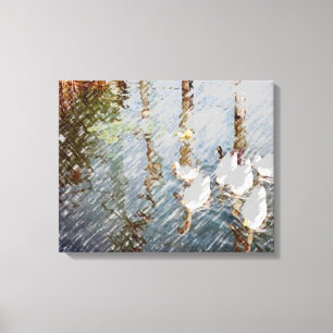 Toile Réflexions sur le canard toutes