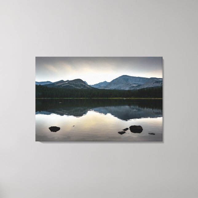 Toile Réflexions zen dans un lac de montagne (Recto)