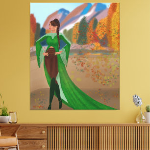 Toile Regal en automne Belle femme noire