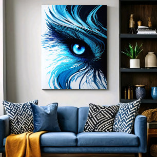Toile Regard Bleu Mystique : L'Art Qui Hypnotise