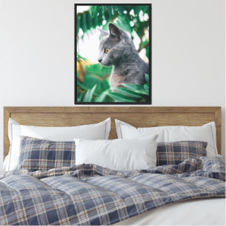 Toile Regard gracieux en chat vert
