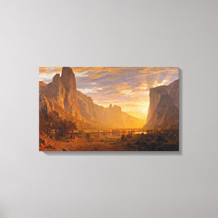 Toile Regardant en bas de la vallée de Yosemite, par