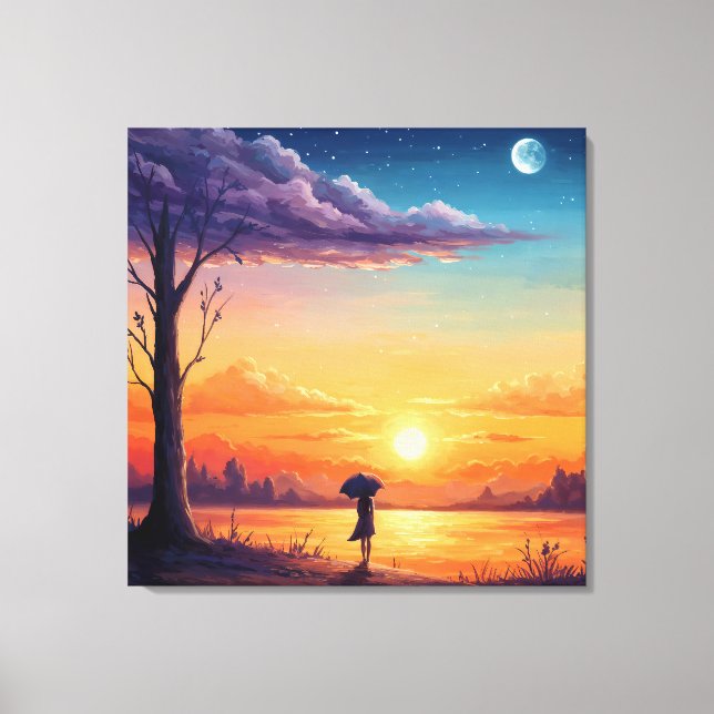 Toile Regardant vers l'Horizon - Style d'Illustration Ar (Recto)