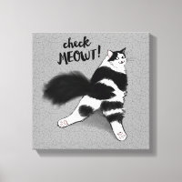 Regarde Meowt ! Fatigué noir et blanc