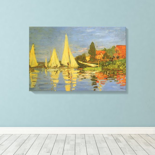 Toile Régate à Argenteuil par Claude Monet (Insitu (Plancher de Bois))