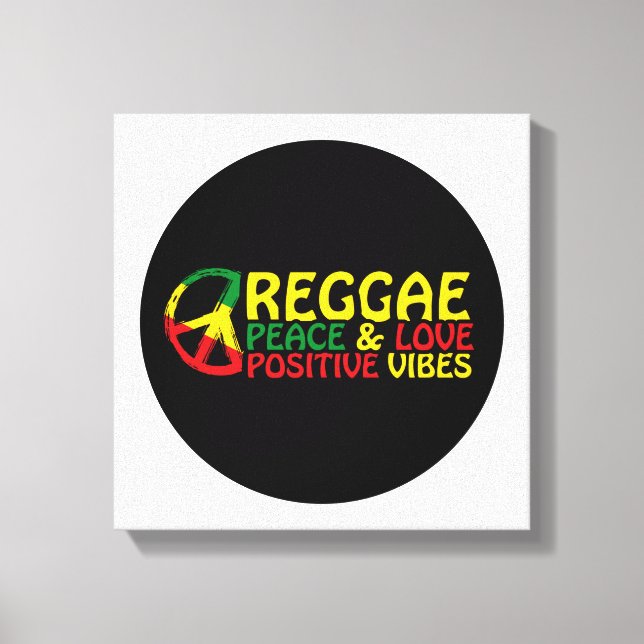 Toile Reggae Musique avec citations positives (Recto)