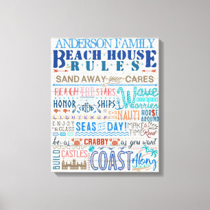 Toile Règlement de la maison de plage Symbole de la mais