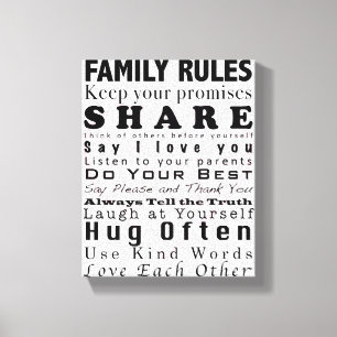 Toile Règles de famille