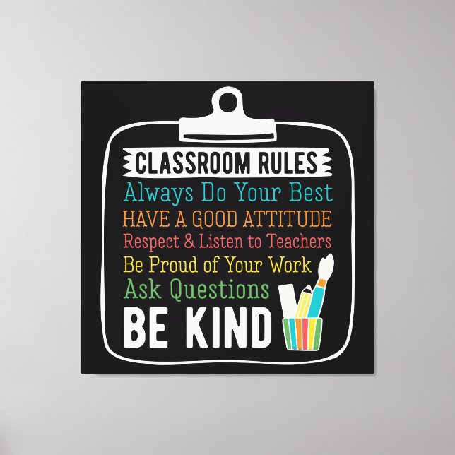 Toile Règles de la salle de classe (Recto)