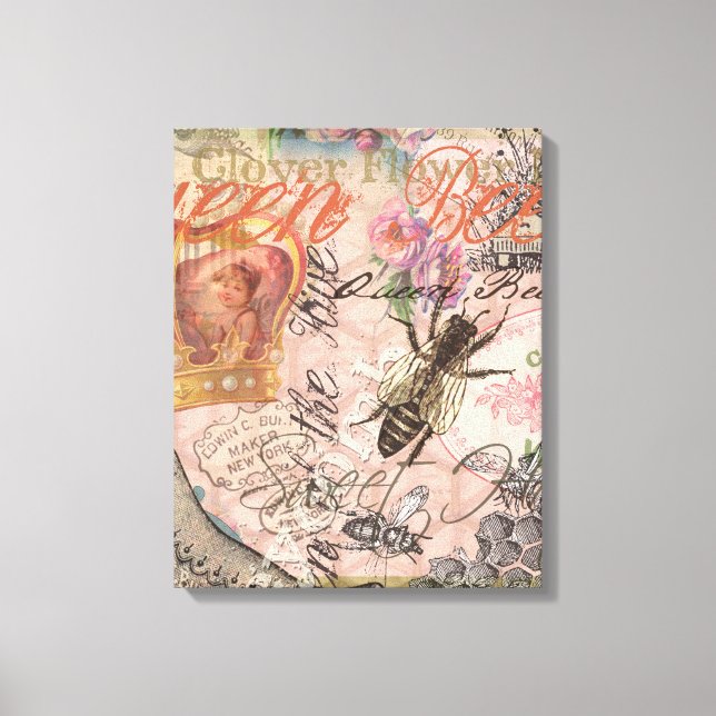 Toile Reine Abeille Vintage Beau Collage (Recto)