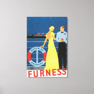 Toile Reine d'affiche de Vintage voyage des Bermudes