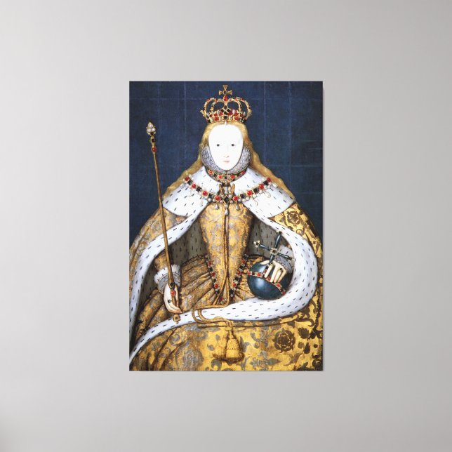 Toile Reine Élisabeth Ire d'Angleterre en robe de couron (Recto)