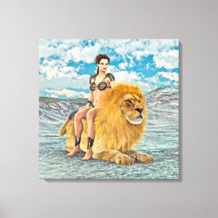 Toile Reine Lion Fantaisie